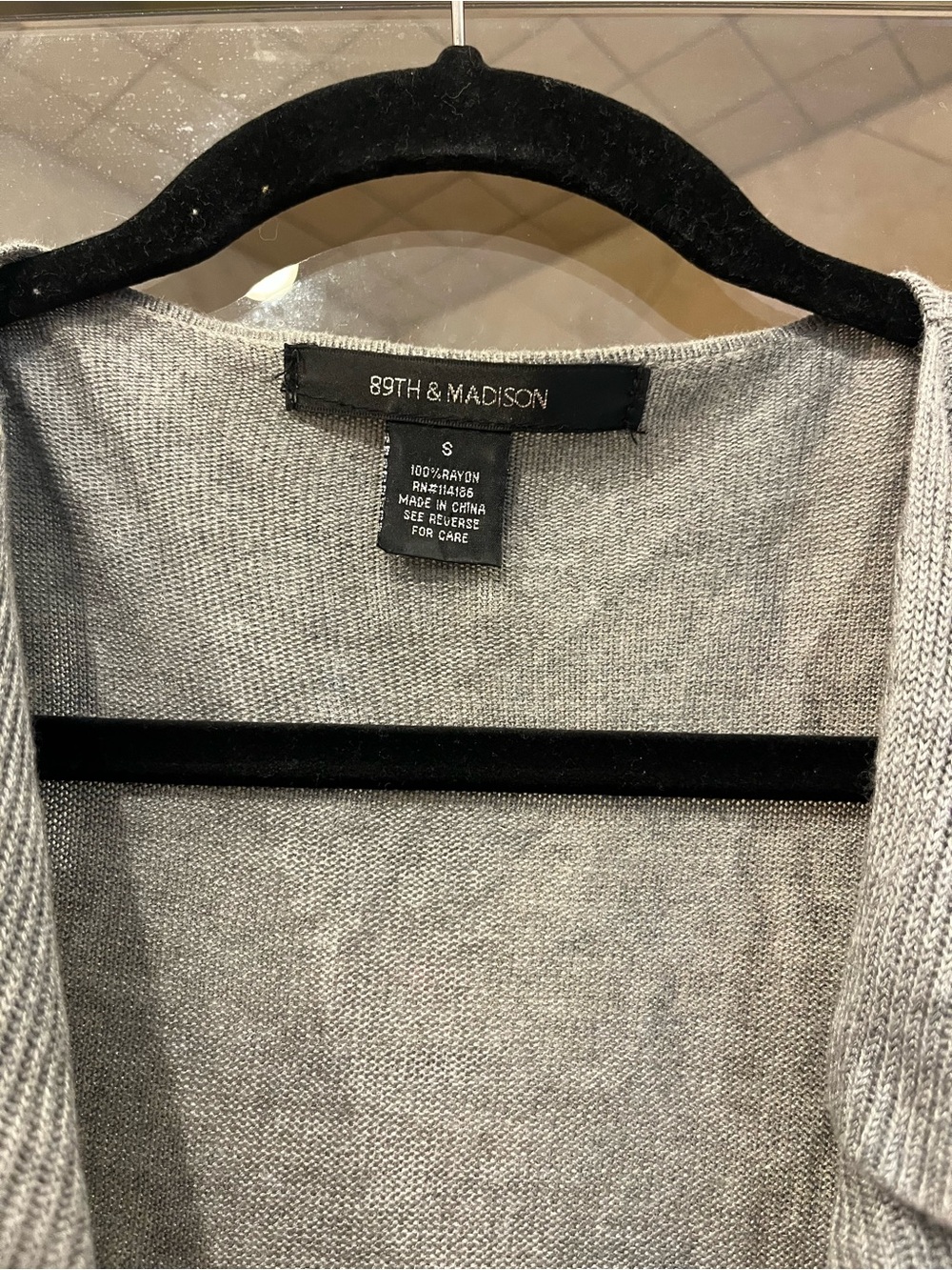 89th & Madison Gray Ruffled Open-Front Cardigan - Picture 2 of 2